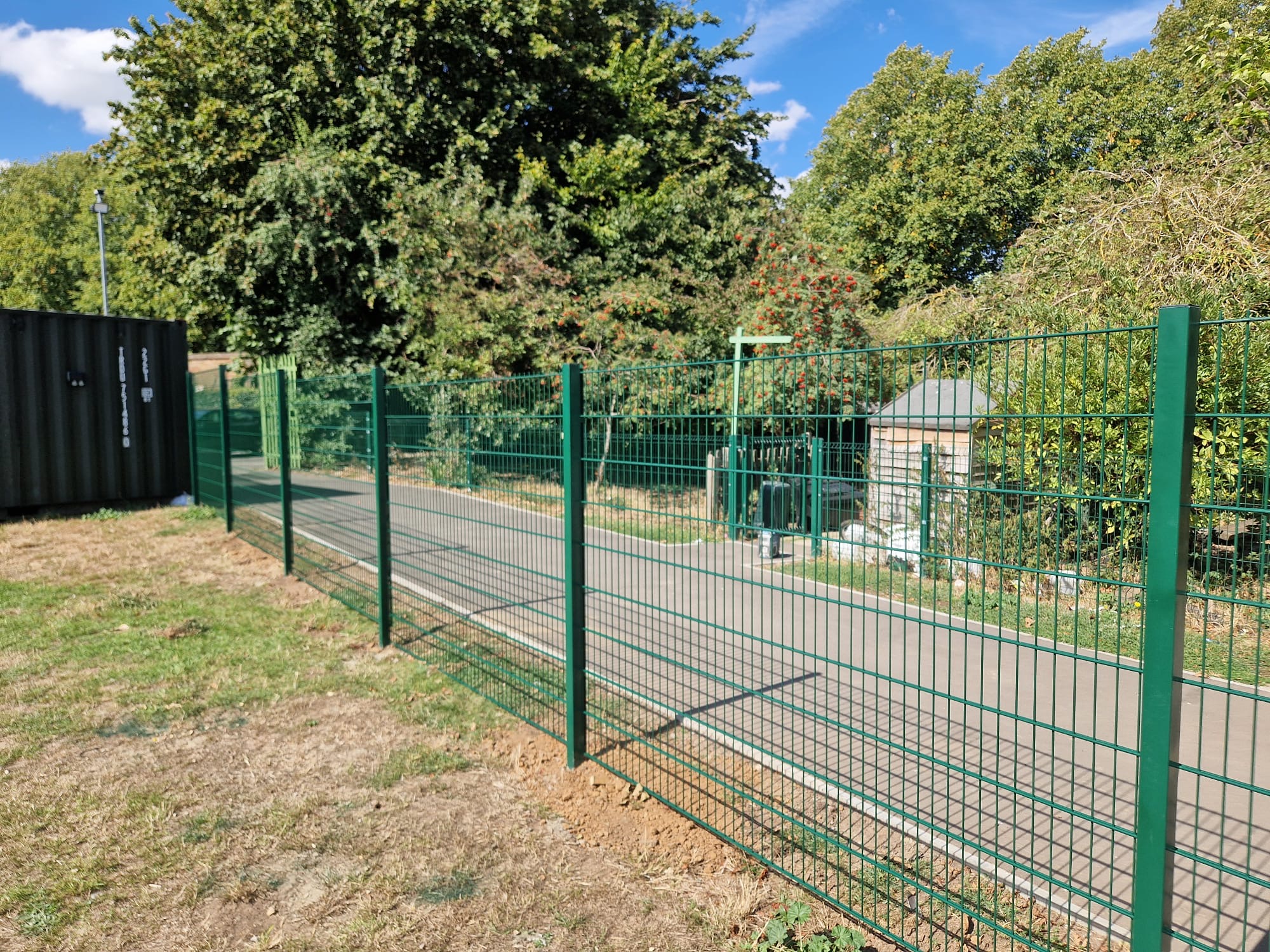 1.8m high 868 twin-wire mesh fencing following the school boundary